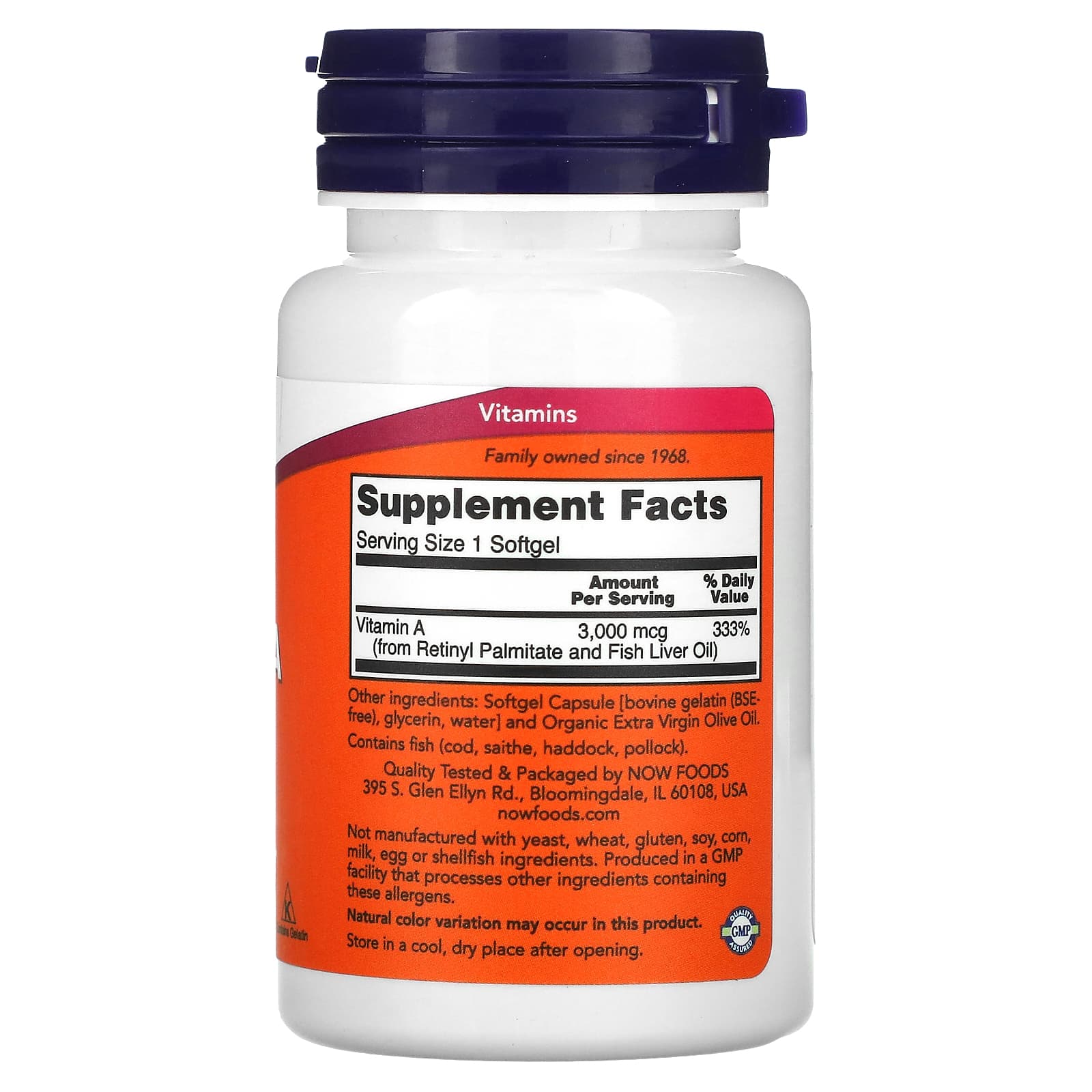 Now Foods Vitamin A 10,000 IU 100 Softgels - Dietary Supplement