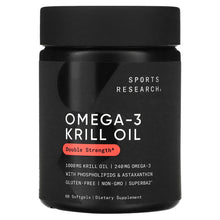 Load image into Gallery viewer, Sports Research, Omega-3 Krill Oil, Double Strength, 1,000 mg, 60 Softgels
