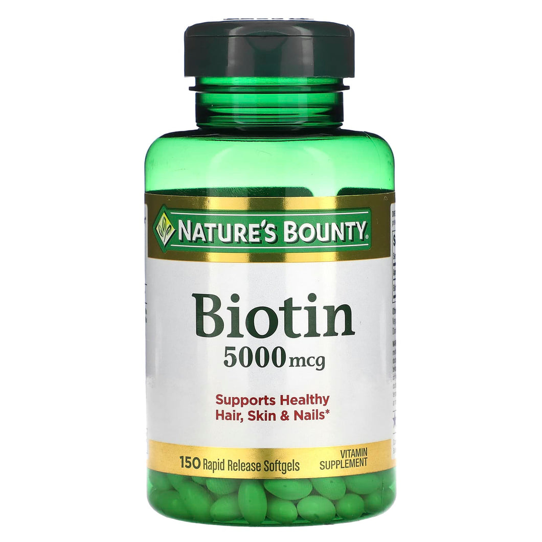 Nature's Bounty, Biotin, 5,000 mcg, 150 Rapid Release Softgels