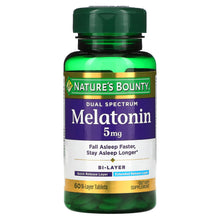 Load image into Gallery viewer, Nature&#39;s Bounty, Dual Spectrum, Melatonin, 5 mg, 60 Bi-Layer Tablets