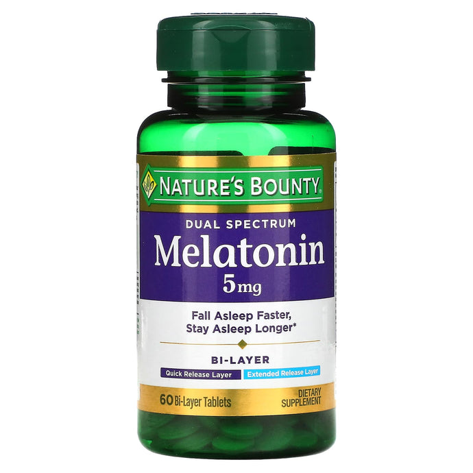 Nature's Bounty, Dual Spectrum, Melatonin, 5 mg, 60 Bi-Layer Tablets