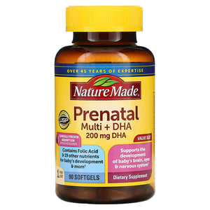 Nature Made Prenatal Multi + DHA 90 Softgels - Dietary Supplement