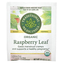 Load image into Gallery viewer, Traditional Medicinals, Organic Raspberry Leaf, Caffeine Free, 16 Wrapped Tea Bags, 0.05 oz (1.5 g) Each