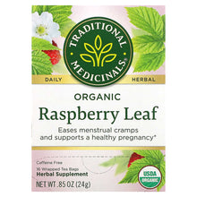 Load image into Gallery viewer, Traditional Medicinals, Organic Raspberry Leaf, Caffeine Free, 16 Wrapped Tea Bags, 0.05 oz (1.5 g) Each