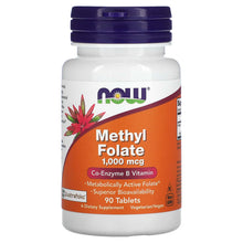 Load image into Gallery viewer, NOW Foods, Methyl Folate, 1,000 mcg, 90 Tablets