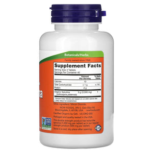 Now Foods Certified Organic Spirulina 1000mg 120 Tablets