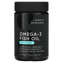 Load image into Gallery viewer, Sports Research Omega-3 Fish Oil Triple Strength 1250mg 90 Softgels