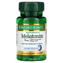 Load image into Gallery viewer, Nature&#39;s Bounty Melatonin Natural Cherry Flavor 3mg 120 Quick Dissolve Tablets