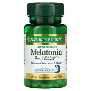 Nature's Bounty Melatonin Natural Cherry Flavor 3mg 120 Quick Dissolve Tablets