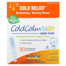 Load image into Gallery viewer, Boiron, ColdCalm, Cold Relief, 6 Months &amp; Up, 30 Single Oral Liquid Doses, .034 fl oz Each