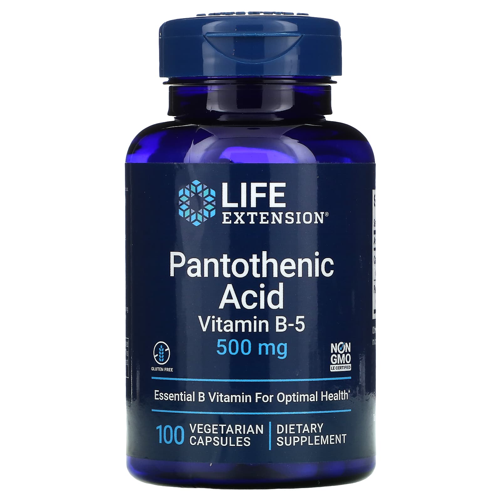 Life Extension, Pantothenic Acid, Vitamin B-5, 500 mg, 100 Capsules