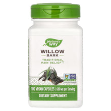 Load image into Gallery viewer, Nature&#39;s Way, Willow Bark, 680 mg, 100 Vegan Capsules (340 mg per Capsule)