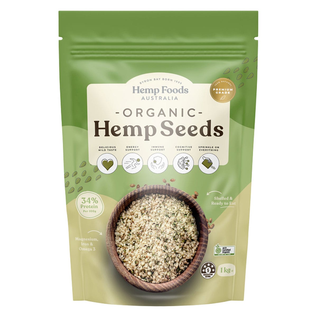 Hemp Foods Australia Organic Hemp Seeds (Hulled) 1kg