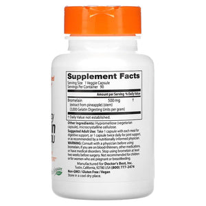 Doctor's Best, High Potency Bromelain 3000 GDU, 500 mg, 90 Veggie Caps