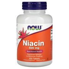 Load image into Gallery viewer, NOW Foods, Niacin, 500 mg, 250 Tablets