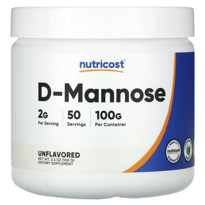 Nutricost, D-Mannose, Unflavored, 3.5 oz (100 g)
