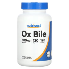 Load image into Gallery viewer, Nutricost, Ox Bile, 500 mg, 120 Capsules