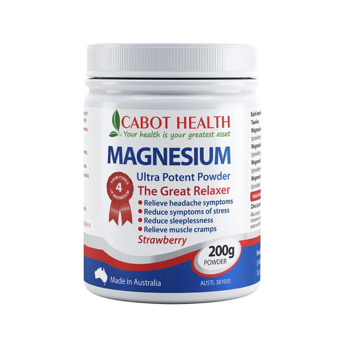 Cabot Health Magnesium Ultra Potent Strawberry Powder 200g