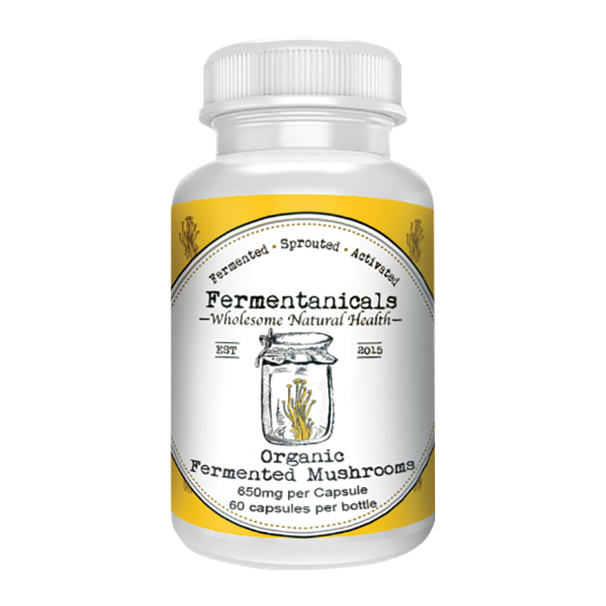 Fermentanicals Org Fermented Mushrooms 650mg 60 Capsules