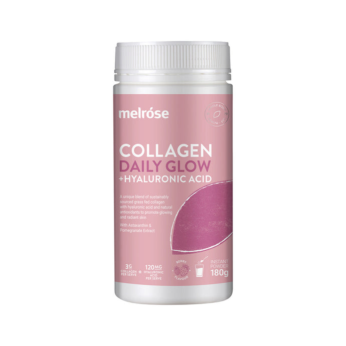 Melrose Collagen Daily Glow + Hyaluronic Acid Berry Flavour Instant Powder 180g