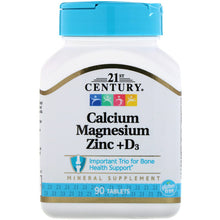 Load image into Gallery viewer, Buy 21st Century Calcium Magnesium Zinc + D3 90 Tablets Online Megavitamins Online Supplements Store Australia