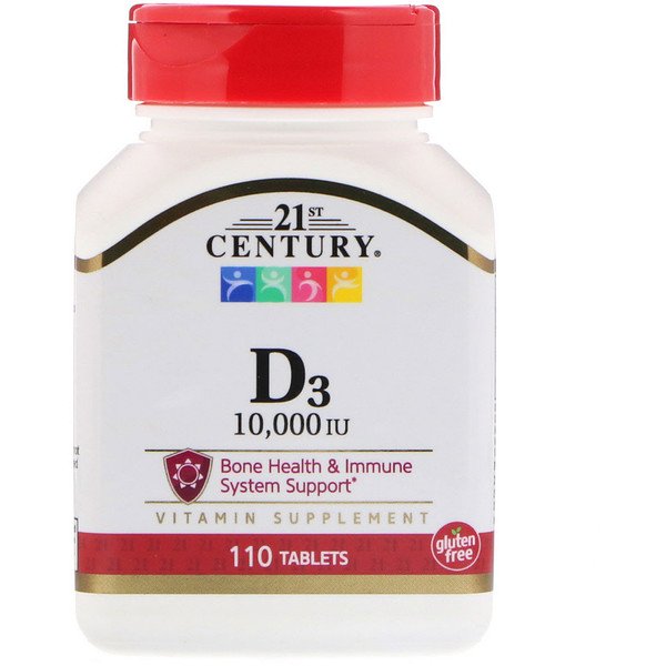 Buy 21st Century D3 10000 IU 110 Tablets Online - Megavitamins Online Supplements Store Australia