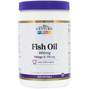 Buy 21st Century Fish Oil 1000mg 300 Softgels Online - Megavitamins Online Supplements Store Australia