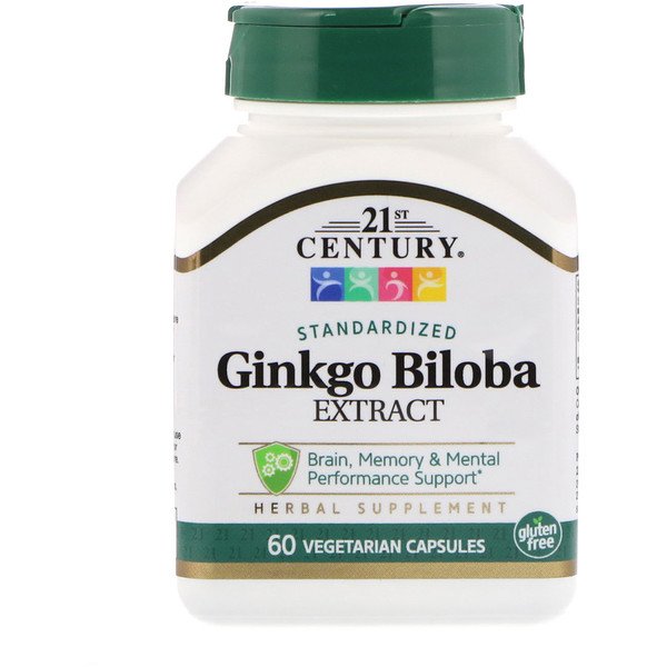 Buy 21st Century Ginkgo Biloba Extract Standardized 60 Vegetarian Capsules Online - Megavitamins Online Supplements Store Australia