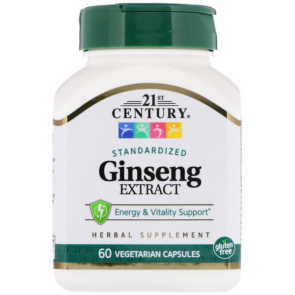 Buy 21st Century Ginseng Extract Standardized 60 Vegetarian Capsule Online - Megavitamins Online Supplements Store Australia