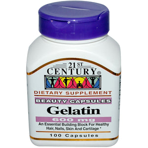 Buy 21st Century Health Care Gelatin 600 mg 100 Capsules Online - Megavitamins Online Supplements Store Australia