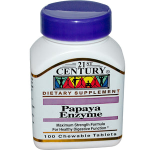 Buy 21st Century Health Care Papaya Enzyme 100 Chewable Tablets Online - Megavitamins Online Supplements Store Australia