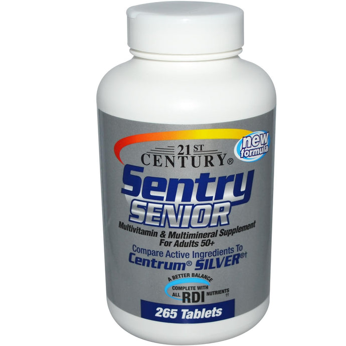 Buy 21st Century Health Care Sentry Senior Multivitamin & Mineral Supplement 50+ 265 Tablets Online - Megavitamins Online Supplements Store Australia