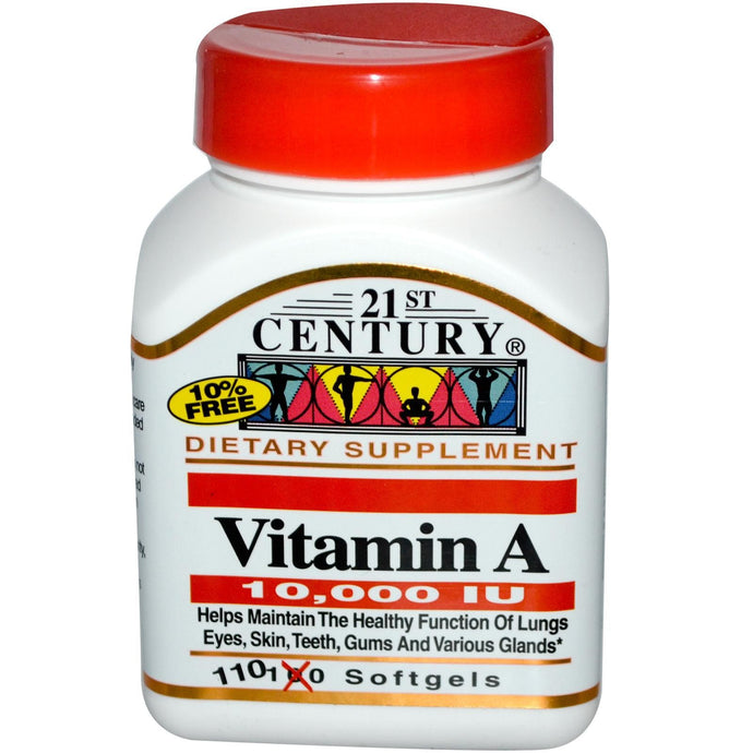 Buy 21st Century Health Care, Vitamin A, 10,000 IU, 110 Softgels Australia