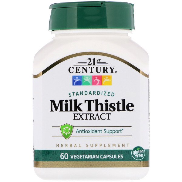 Buy 21st Century Milk Thistle Extract Standardized 60 Vegetarian Capsules Online - Megavitamins Online Supplements Store Australia