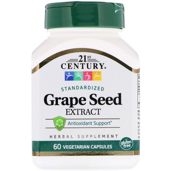 Buy 21st Century Standardized Grape Seed Extract 60 Vegetarian Capsules Online - Megavitamins Online Supplements Store Australia