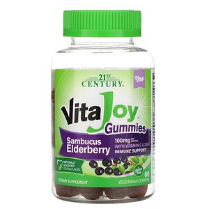 Buy 21st Century VitaJoy Gummies Sambucus Elderberry 60 Vegetarian Gummies Online - Megavitamins Online Supplements Store Australia