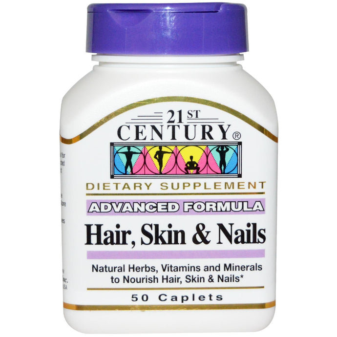 Buy Hair,Skin & Nails Advanced Formula 50Caplets - 21st Century - Supplement Australia