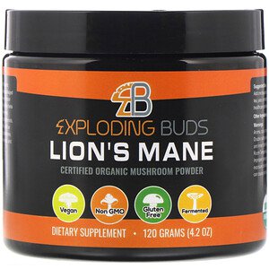 Exploding Buds Lion's Mane Certified Organic Mushroom Powder 4.2 oz (120g)