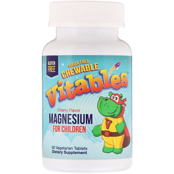 Vitables Magnesium Chewables for Children Sugar Free Cherry 90 Vegetarian Tablets
