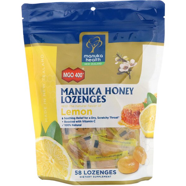 Manuka Health Manuka Honey Lozenges MGO 400+ Lemon 58 Lozenges