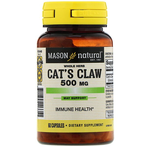Mason Natural Cat's Claw 500mg 60 Capsules