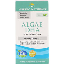 Load image into Gallery viewer, Nordic Naturals Algae DHA 500mg 60 Soft Gels