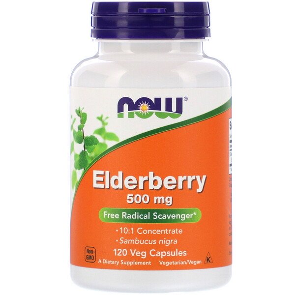 Now Foods Elderberry 500mg 120 Veg Capsules
