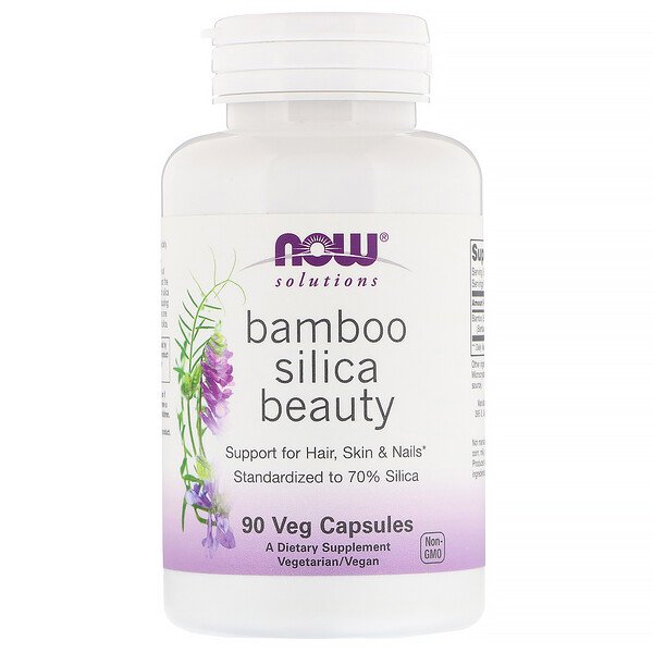 Now Foods Solutions Bamboo Silica Beauty 90 Veg Capsules