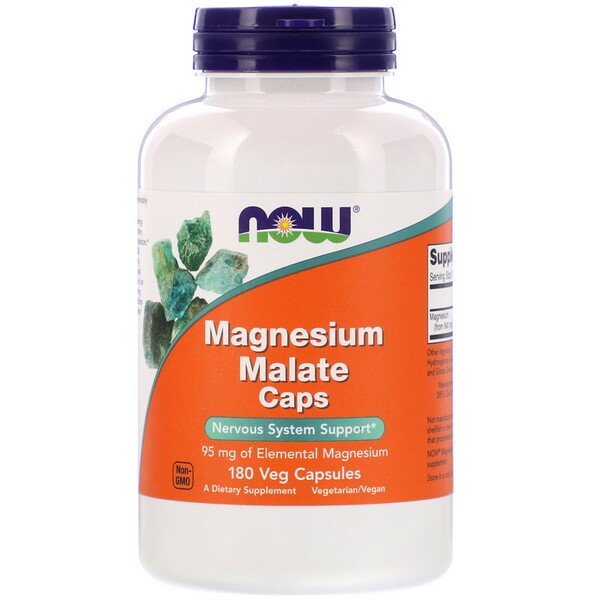 Now Foods Magnesium Malate Caps 180 Veg Capsules