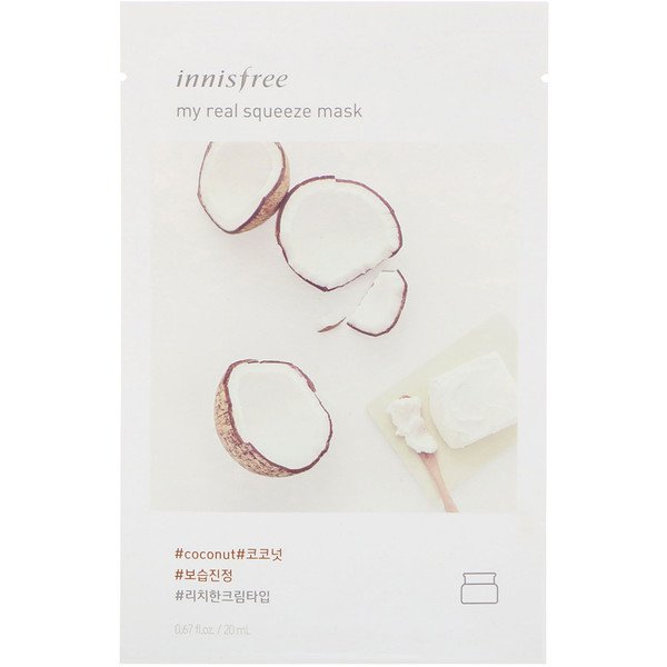 Innisfree My Real Squeeze Mask Coconut 1 Sheet 0.67 fl oz (20ml)