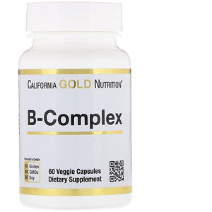 California Gold Nutrition B-Complex Essential B Vitamin Complex 60 Veggie Capsules