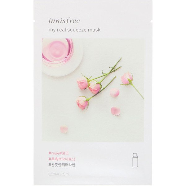 Innisfree My Real Squeeze Mask Rose 1 Sheet 0.67 fl oz (20ml)