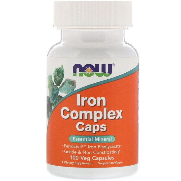 Now Foods Iron Complex Caps 100 Veg Capsules