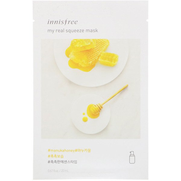 Innisfree My Real Squeeze Mask Manuka Honey 1 Sheet 0.67 fl oz (20ml)
